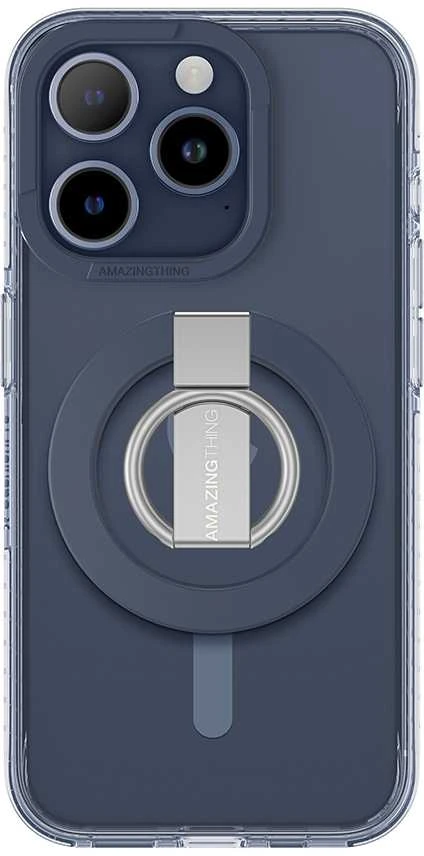 Amazing Thing Titan Pro Mag Ring Grip dėklas telefonui 10FT IP156.1PTRBU iPhone 15 Pro mėlynos spalvos