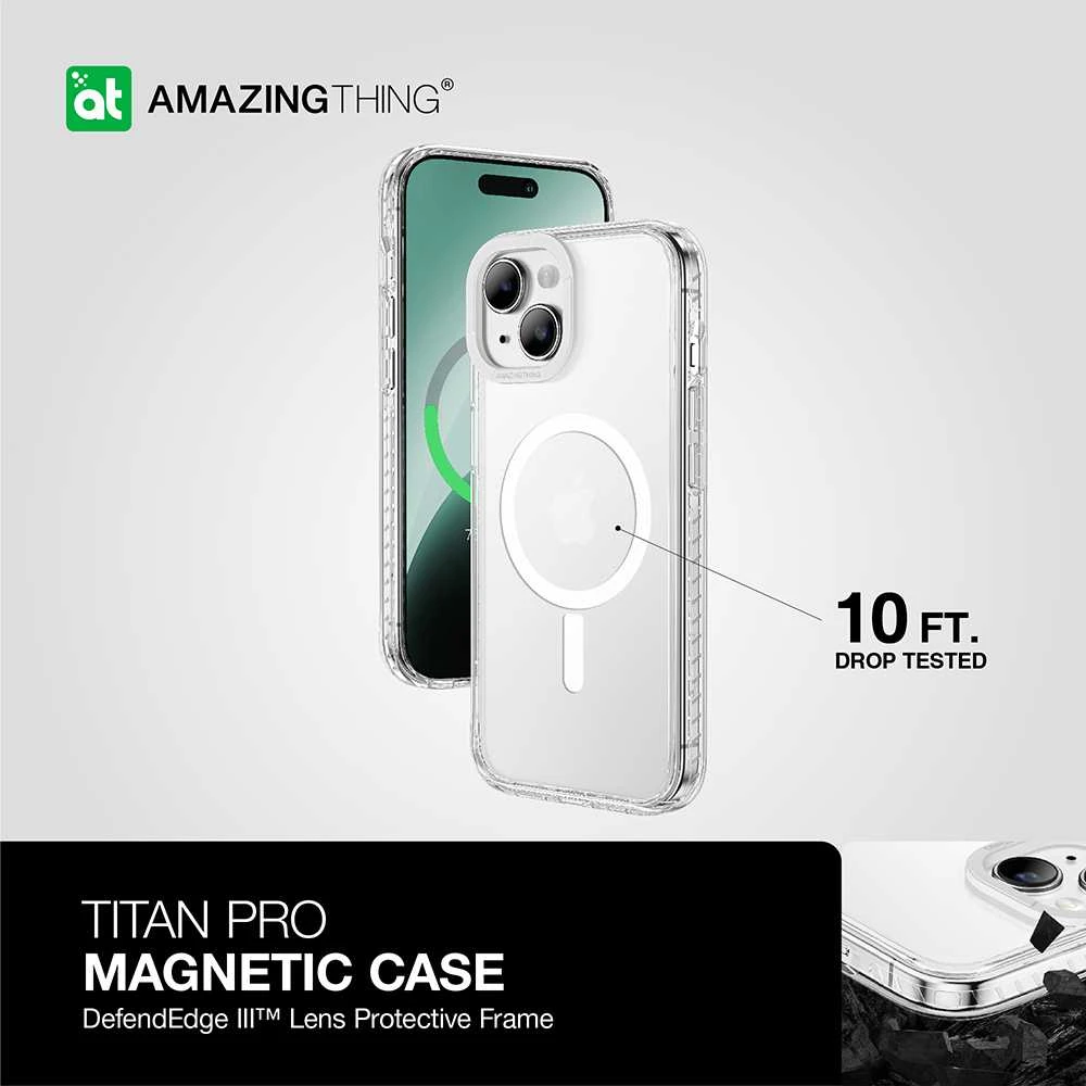 Amazing Thing Titan Pro Magsafe dėklas telefonui 10FT IP156.7TMCL iPhone 15 Plus skaidrus