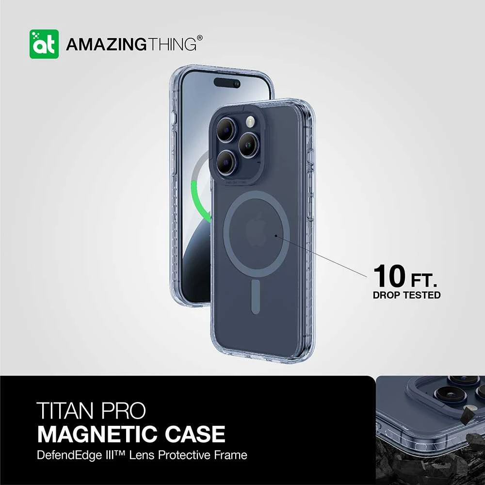 Amazing Thing Titan Pro Magsafe dėklas telefonui 10FT IP156.7PTMBU Apple iPhone 15 Pro Max mėlynos spalvos