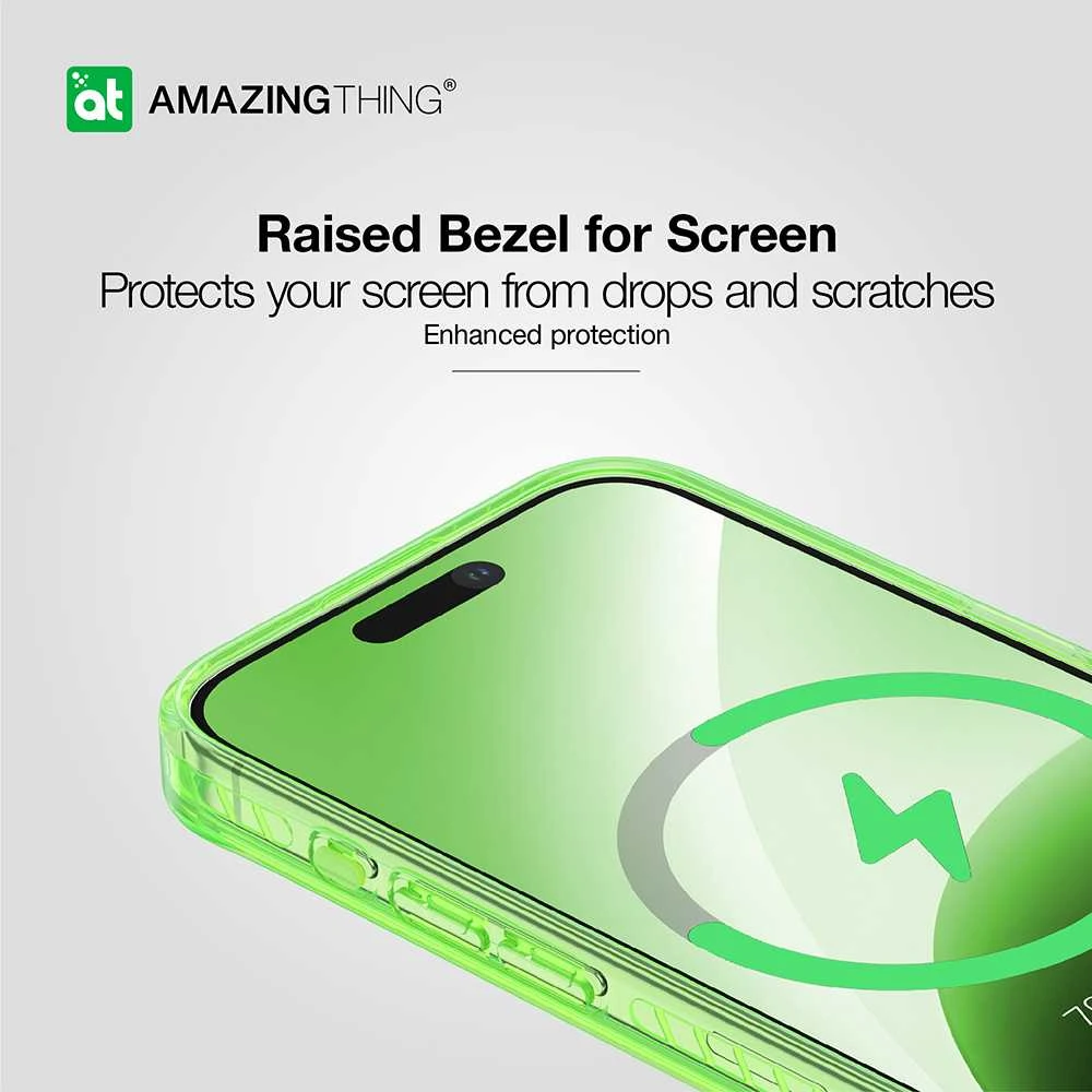 Amazing Thing Titan Pro Neon Mag Wallet dėklas telefonui 10FT IP156.7PTWGN Apple iPhone 15 Pro Max žalias su stoveliu
