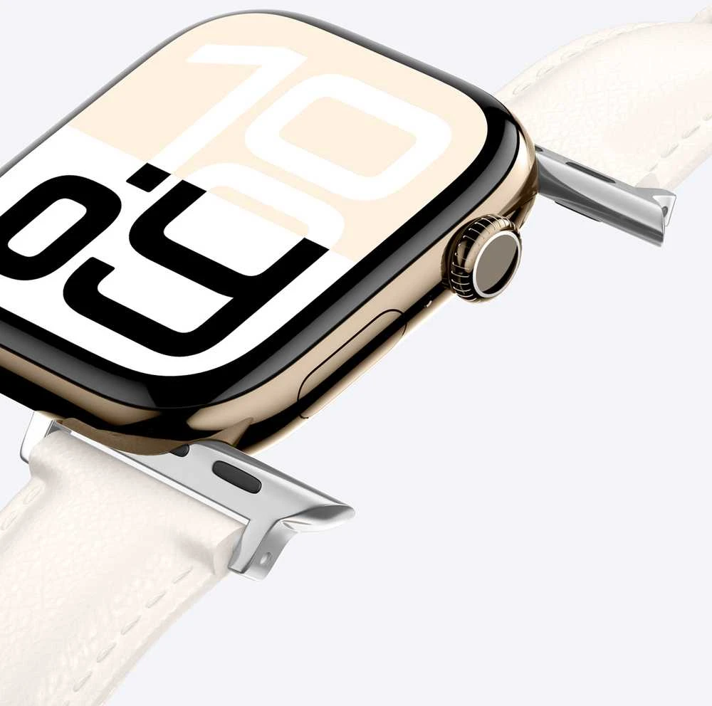 Nezatříděno „AmazingThing“ klasės odinis dirželis „Apple Watch 45 / 46 / 49 mm“ – šviesiai rudas gelsvas