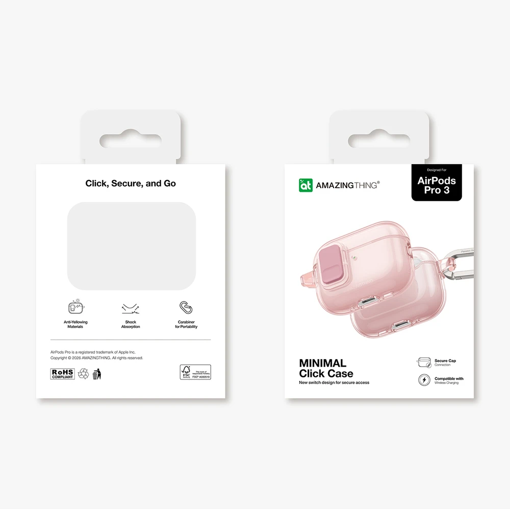 Dėklas AmazingThing Minimal Case for AirPods Pro 3 - Rožinė