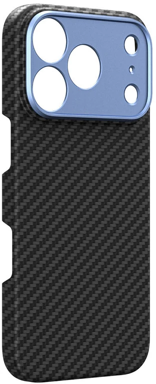 Dėklas AmazingThing Titan Max Lens Case for iPhone 18 Pro in Aramid Fiber with Camera Cover, MagSafe Compatible - Mėlyna