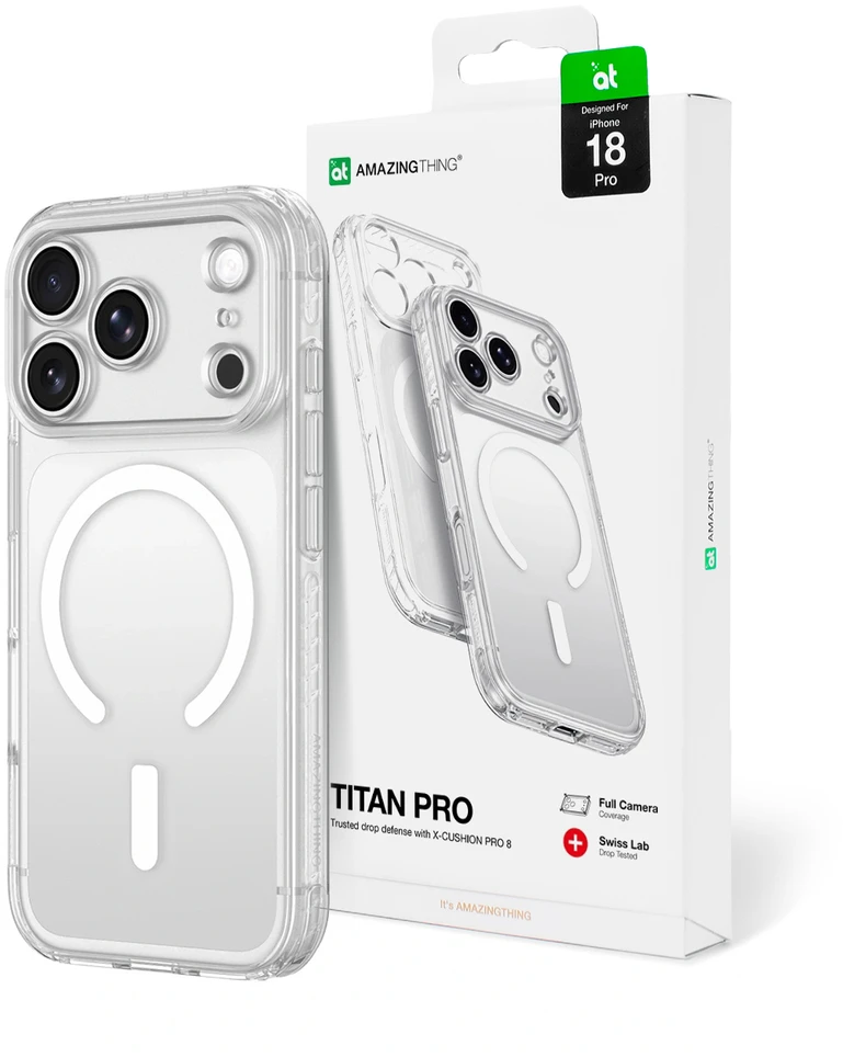 Dėklas Amazingthing Titan Pro Lens MagSafe do iPhone 18 Pro permatomas