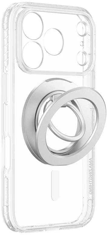 Dėklas Amazingthing Titan Pro Lens Ring Set MagSafe do iPhone 18 Pro Max permatomas