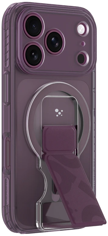 Dėklas Amazingthing Titan Pro Lens Stand Set MagSafe do iPhone 18 Pro Max violetinė
