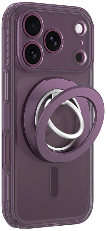 Dėklas AmazingThing Titan Pro Lens Ring Set Case for iPhone 18 Pro with Camera Cover and Magnetic Ring Compatible with MagSafe - Violetinė