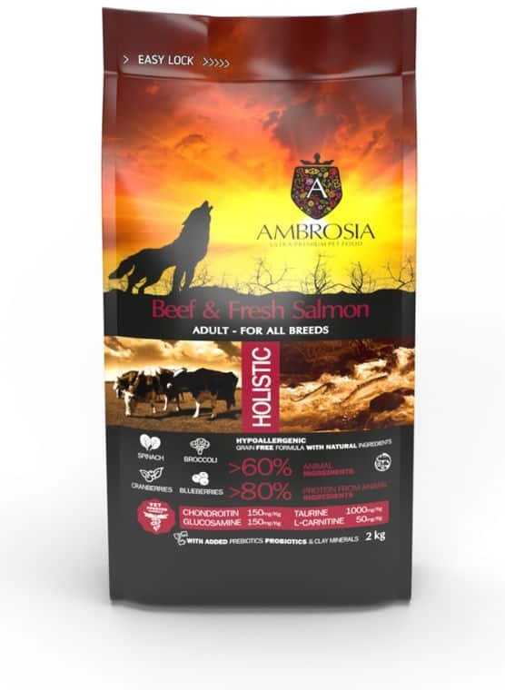 AMBROSIA jautiena and Fresh lašiša - dry dog ​​food - 12kg