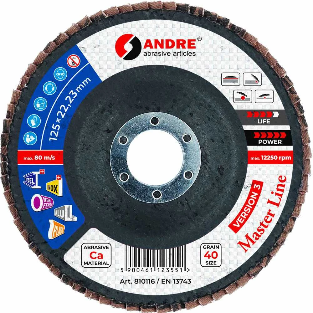 ANDRE LAMELINIS ŠLIFAVIMO DISKAS 125mm P 40 KERAMINIS MASTER LINE III VERSIJA