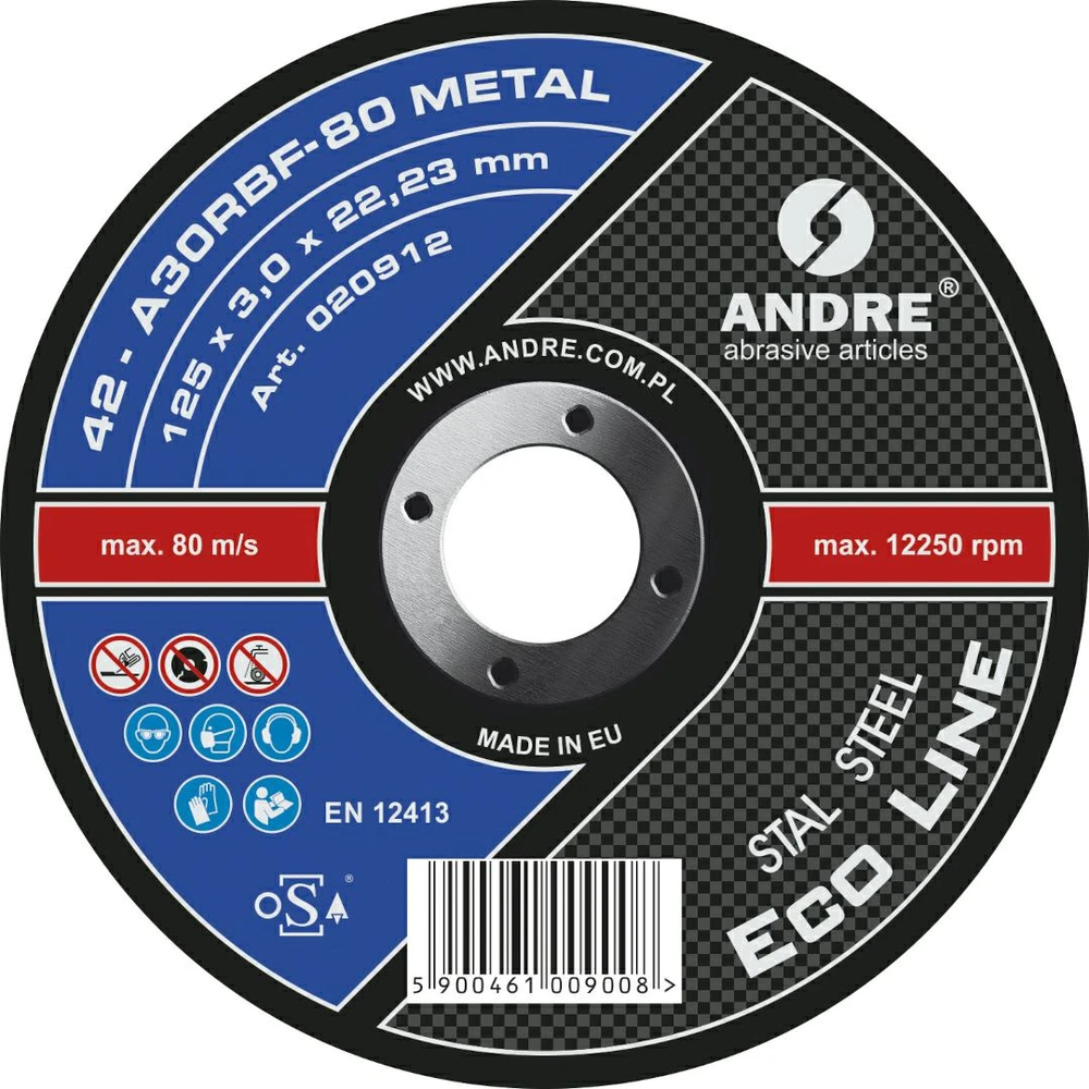ANDRE METALO PJOVIMO DISKAS 125 x 3,0mm METAL ECO LINE A30RBF