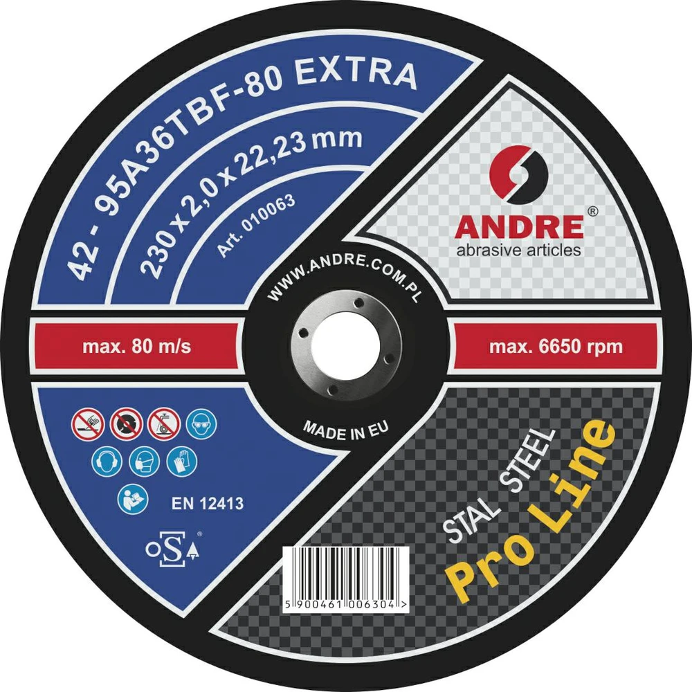 ANDRE METALO PJOVIMO DISKAS 230 x 2,0mm METAL IŠLENKTAS PRO LINE