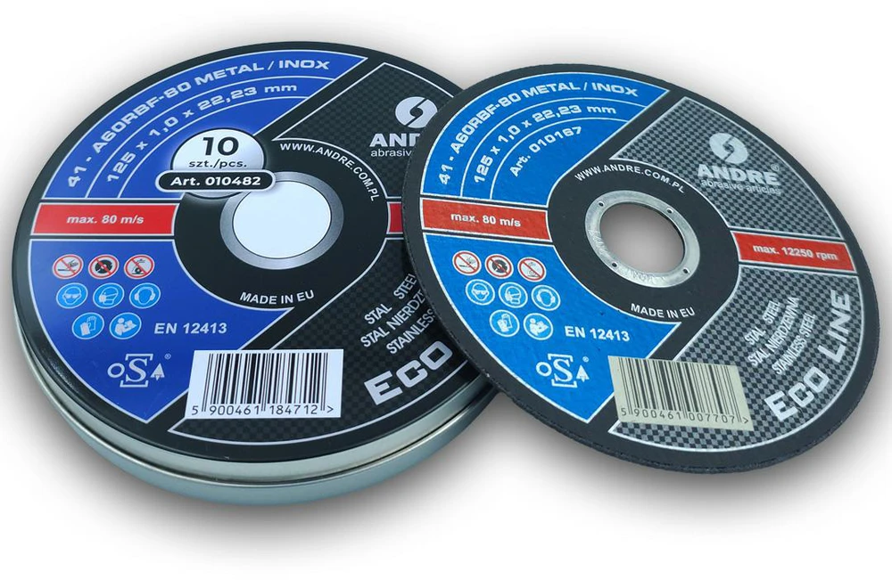 ANDRE PJOVIMO DISKAS METALUI 125 x 1,0mm METAL/INOX ECO LINE DĖŽUTĖ /10vnt.