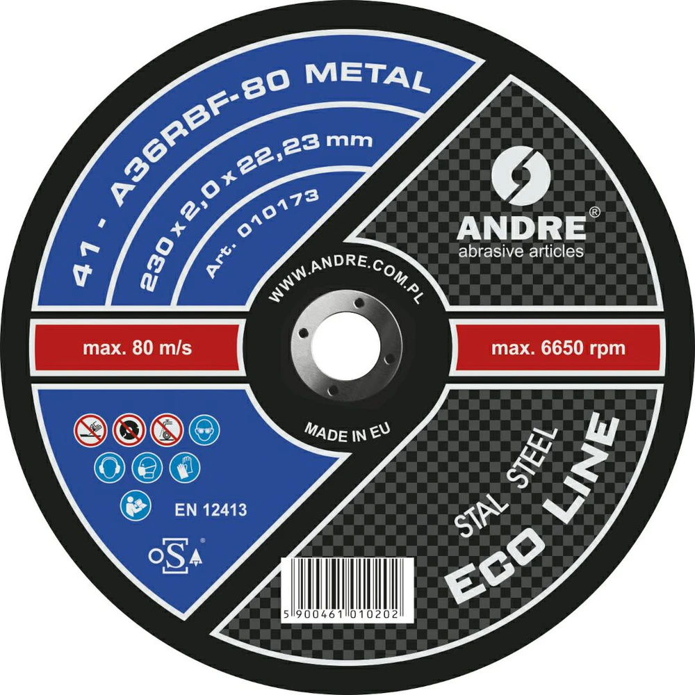 ANDRE PJOVIMO DISKAS METALUI 230 x 2,0mm METAL ECO LINE