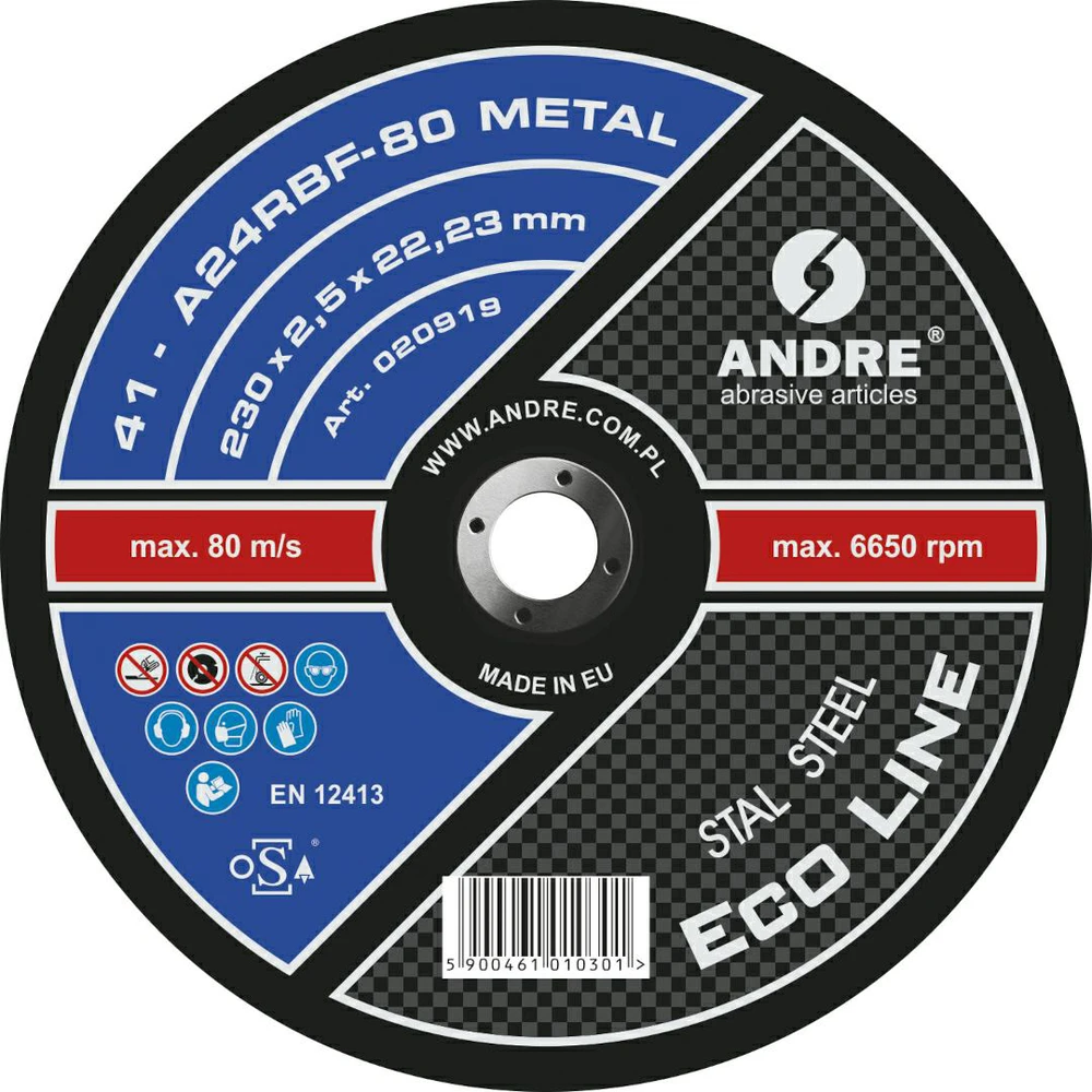 ANDRE PJOVIMO DISKAS METALUI 230 x 2,5mm METAL ECO LINE