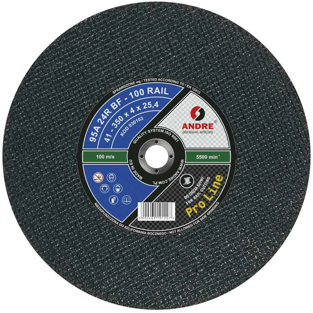 ANDRE PJOVIMO DISKAS METALUI 350 x 4,0mm x 25,4mm RAIL 100 PRO LINE 95A24RBF GELEŽINKELIO BĖGIAMS