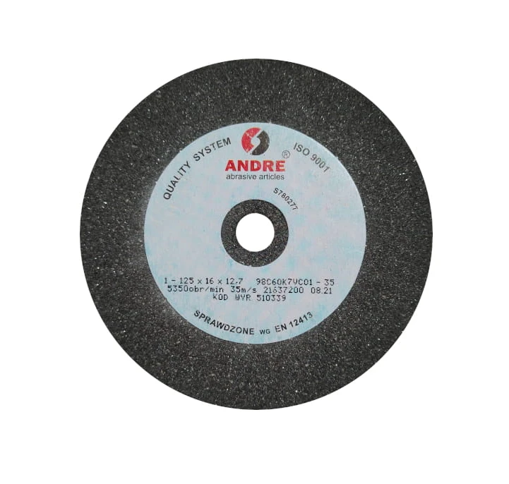 ANDRE PLOKŠČIAS ŠLIFAVIMO DISKAS 125mm x 16mm x 12,7mm 98C60K7VC01-35 Juodas „TIPAS 1”