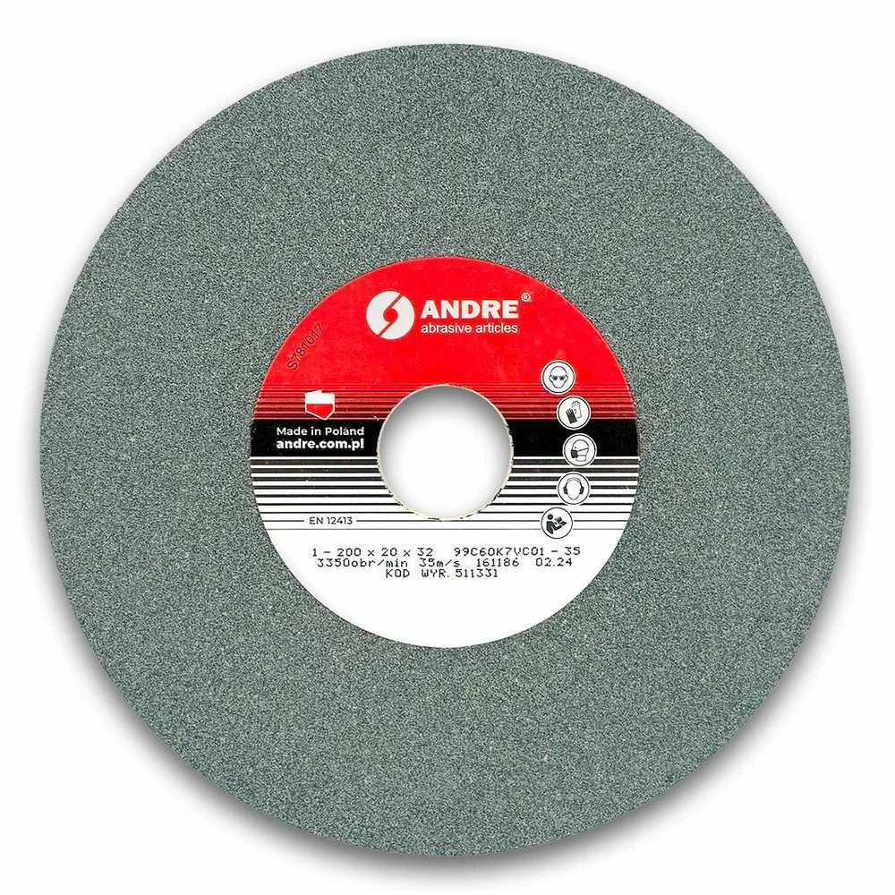 ANDRE PLOKŠČIAS ŠLIFAVIMO DISKAS 200mm x 20mm x 32mm 99C60K7VC01-35 ŽALIAS „TIPAS 1”