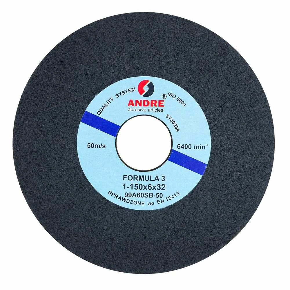 ANDRE ŠLIFAVIMO DISKAS JUOSTINIŲ PJŪKLŲ GALANDIMUI 150 x 6 x 32mm 99A60SB88 – 50 FORMULA „3”