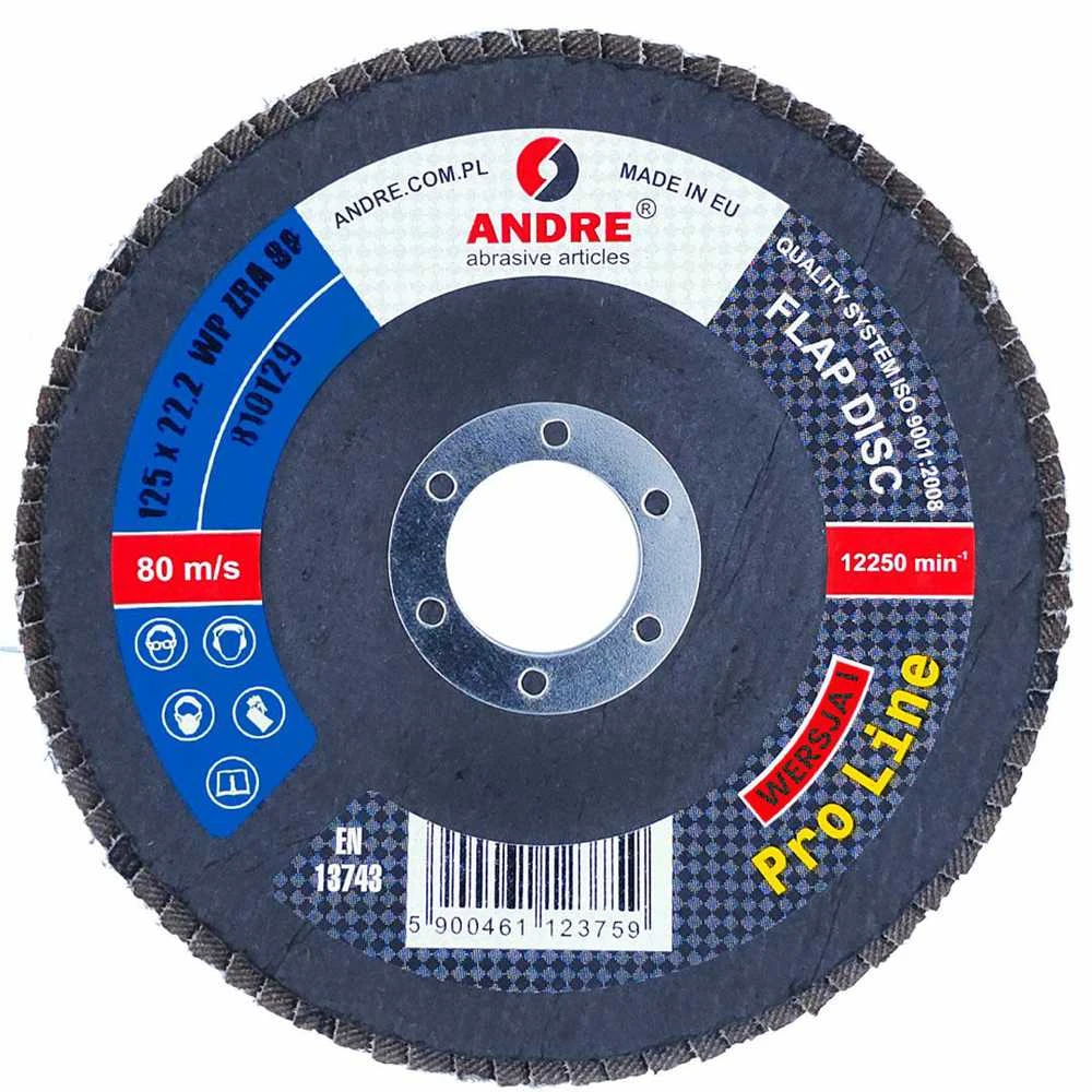 ANDRE ŠLIFAVIMO DISKAS ŽIEDLAPINIS 125mm P120 CIRKONINIS PRO LINE I VERSIJA