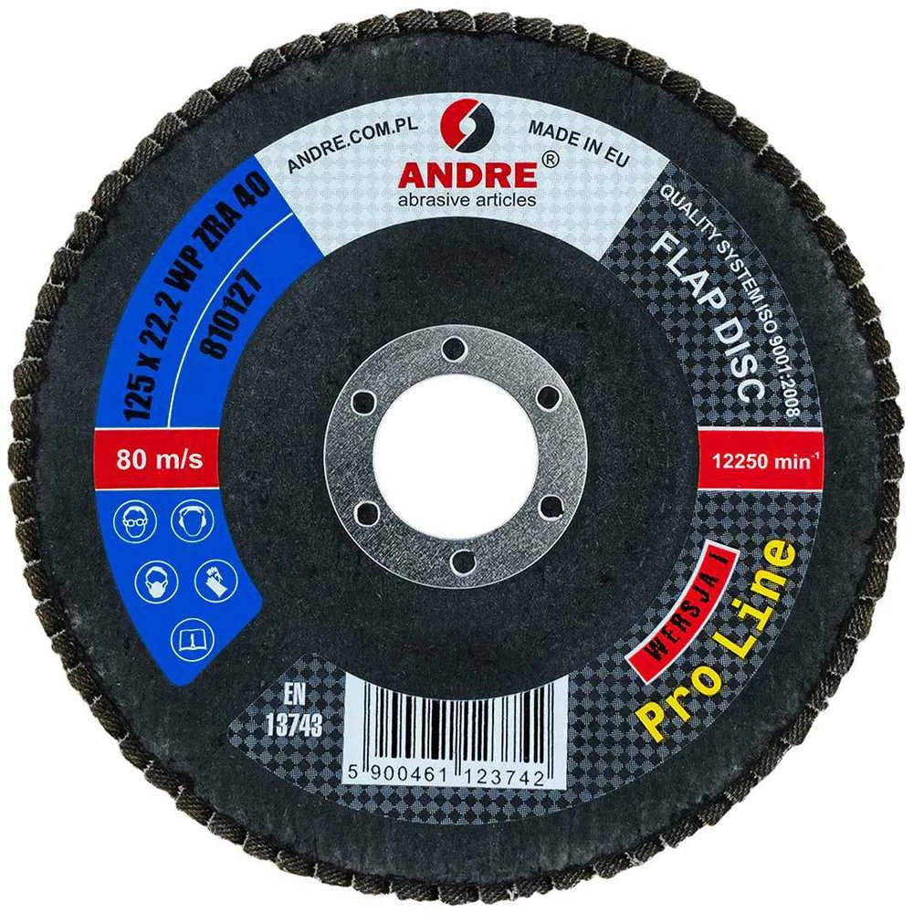 ANDRE ŠLIFAVIMO DISKAS ŽIEDLAPINIS 125mm P 40 CIRKONINIS PRO LINE I VERSIJA
