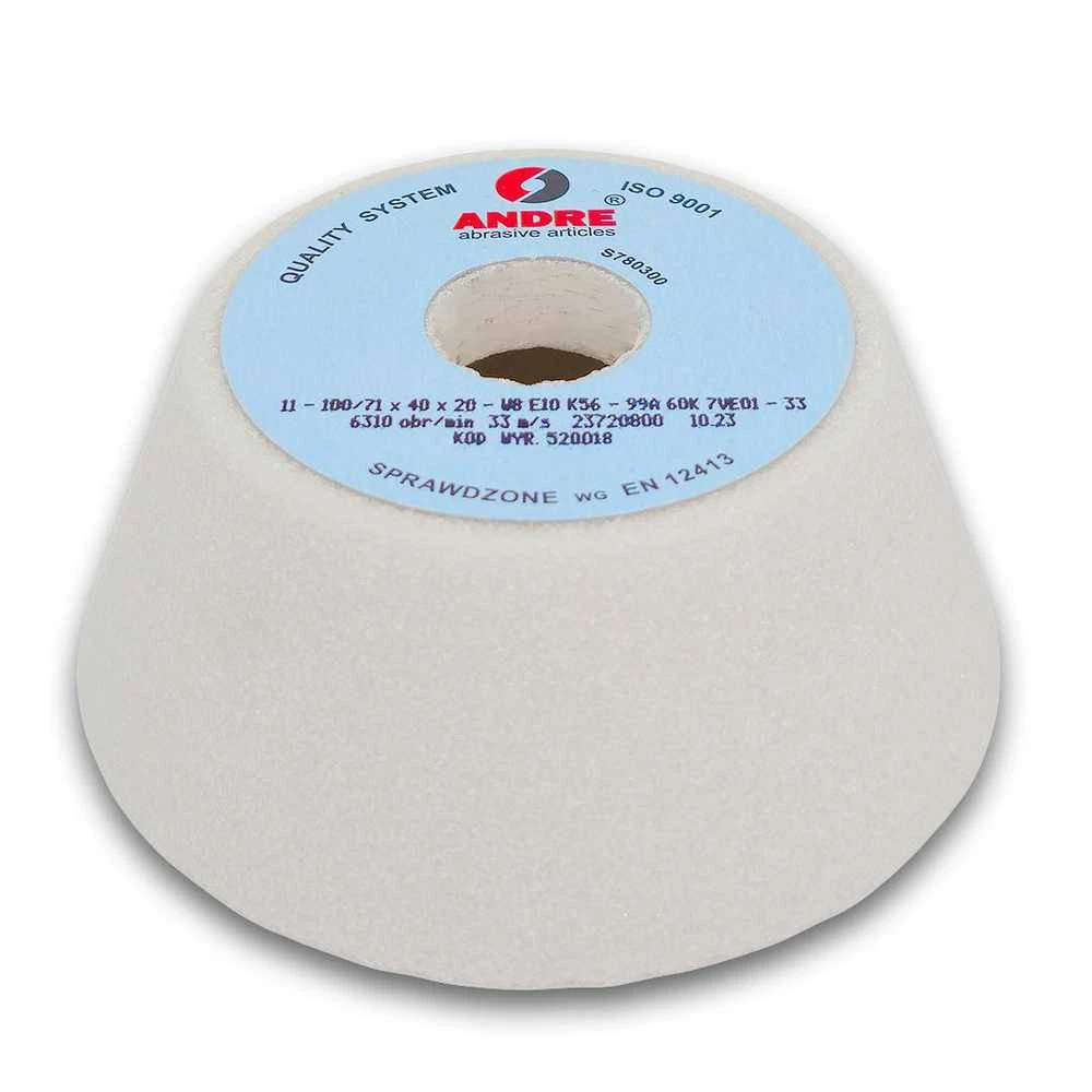 ANDRE TAURELĖS FORMOS ŠLIFAVIMO DISKAS 100mm x 40mm x 20mm 99A60K7VE0-33 Baltas „TYP 11”