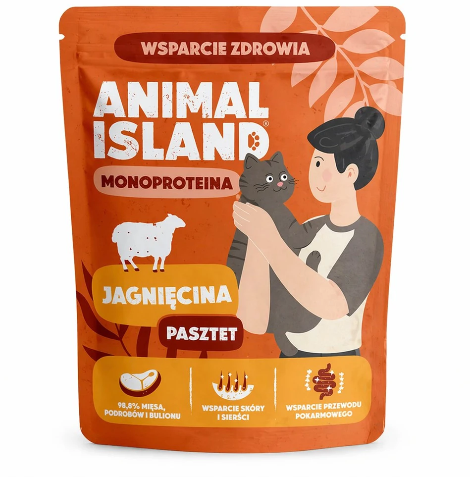Kačių Maistas - ANIMAL ISLAND Mono Aviena Šlapias Kačių Maistas, Be Grūdų, Be glitimo, 100g