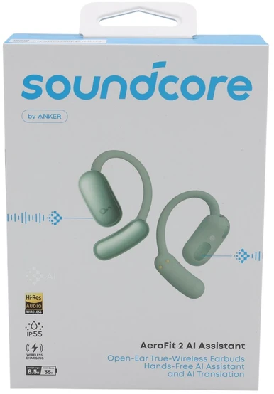Anker Soundcore Aerofit 2 Laisvų rankų įranga Bevielis Ausinės su kabliukais, „Open-ear“ Skambučiai / muzika / sportas / kasdienis C tipo USB Bluetooth Žalia