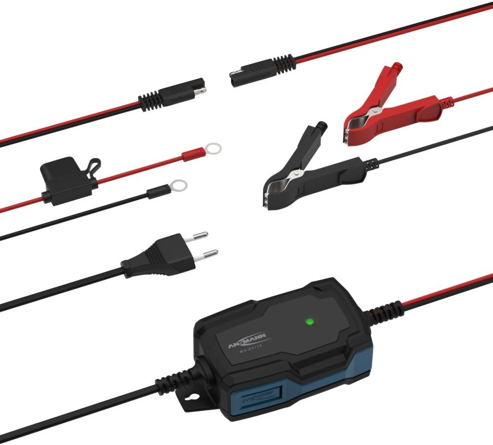 Ansmann 1001-0142 automobilio akumuliatoriaus įkroviklis 6 – 12 V Juoda