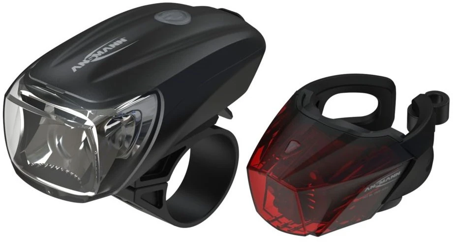 Ansmann 1600-0254 dviračio žibintai, priekinis ir galinis komplektas, LED