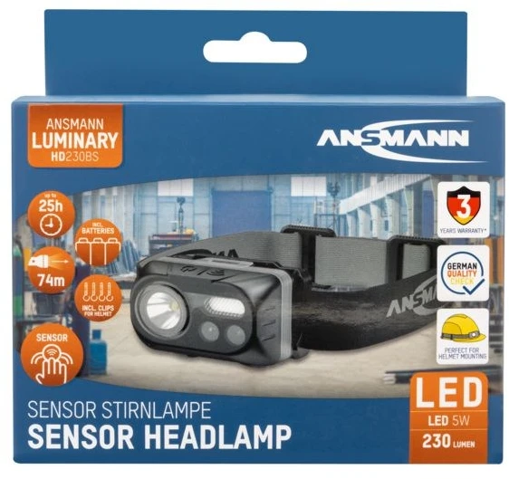 Ansmann HD230BS Juoda Ant galvos tvirtinamas žibintuvėlis COB LED