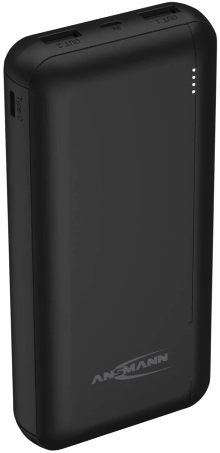 Išorinė baterija POWER BANK ANSMANN (PB212) 20000mAh (2xUSB; 1xUSB-C) juoda
