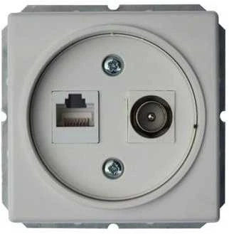 TV antenos ir kompiuterio lizdas (RJ45) VILMA STANDARD ST 150 be rėmelio, baltas