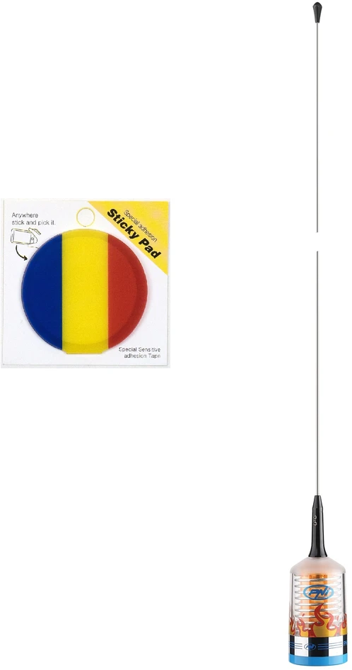 Antenos komplektas CB PNI TRUCKER 9000 PL su LED, ilgis 140 cm, 26-28MHz, 1000W, komplekte yra lipnus vėliavėlės laikiklis