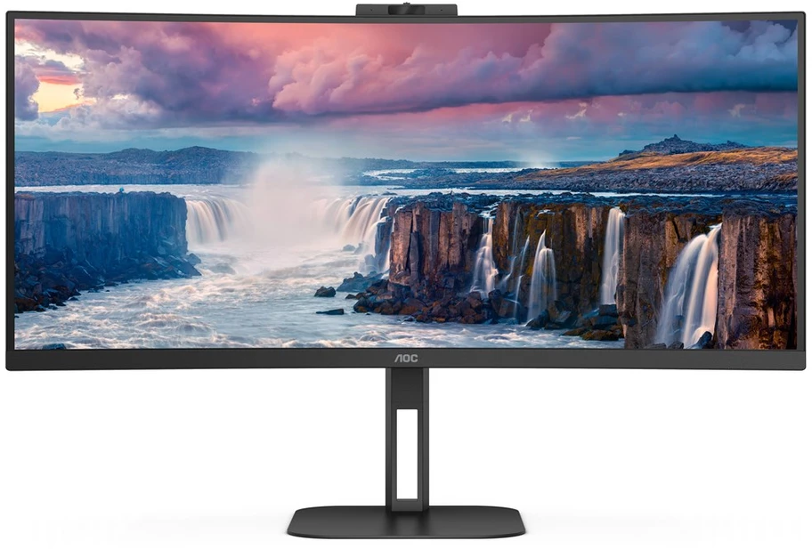 Monitorius AOC CU34V5CW 34 colių UWQHD VA CURVED TURI WEBCAM DP/HDMI/USB-C PD 65W