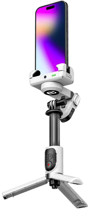 AOCHUAN M1 Pro stabilizatorius su RGB apšvietimu (Baltas)