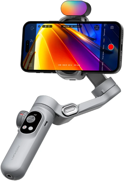 AOCHUAN X Pro stabilizatorius su RGB apšvietimu (pilkas)