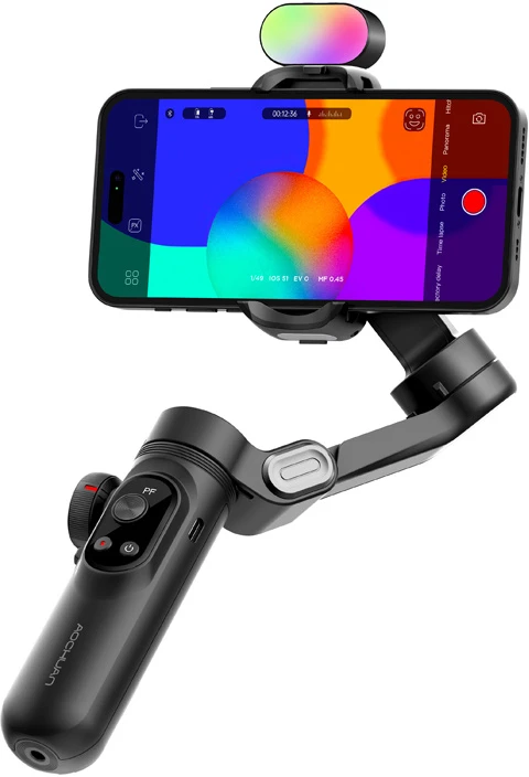AOCHUAN X Pro stabilizatorius su RGB apšvietimu (Juodas)