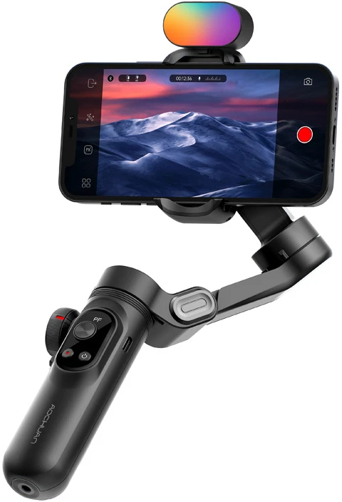 AOCHUAN X Pro stabilizatorius su RGB apšvietimu (Juodas)