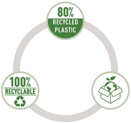 Aplankas dokumentams Leitz Recycle, A4, PP, 3 atvartai, juoodos sp.