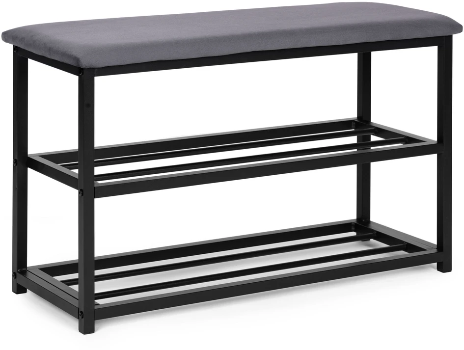 Modernhome Minkšta batų spintelė 80 cm, 2 lentynos