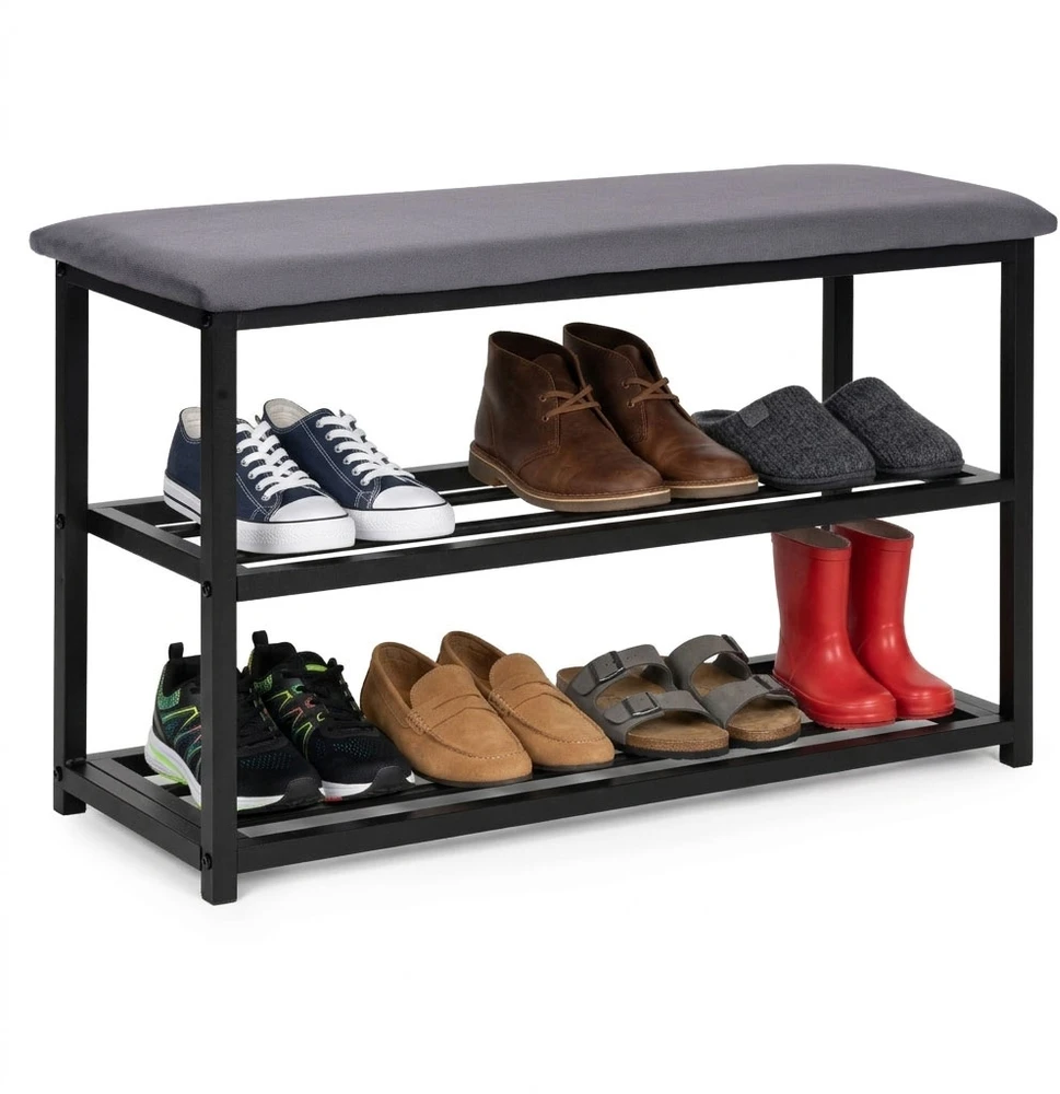 Modernhome Minkšta batų spintelė 80 cm, 2 lentynos