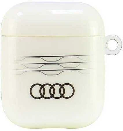 Audi IML Geometric Pattern AirPods 1/2 dėklas baltos spalvos AU-IMLAP-A6/D3-WE