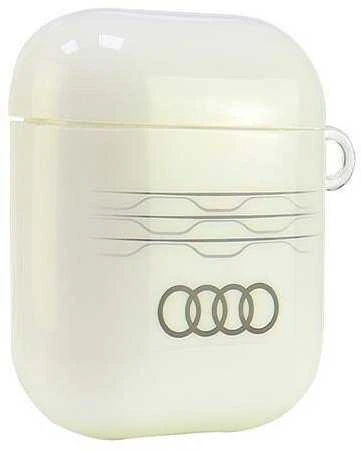 Audi IML Geometric Pattern AirPods 1/2 dėklas baltos spalvos AU-IMLAP-A6/D3-WE