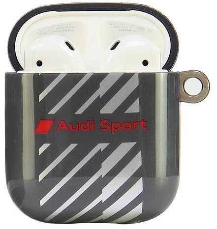 Audi IML Sport AirPods 1/2 dėklas juodos spalvos AUS-IMLAP-RSQ/D1-BK