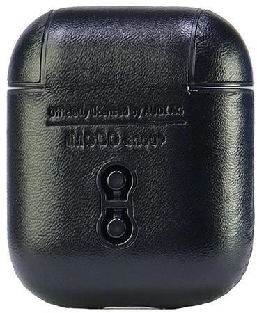 Audi Leather Big Logo AirPods 1/2 dėklas juodos spalvos AU-AP-GT/D3-BK