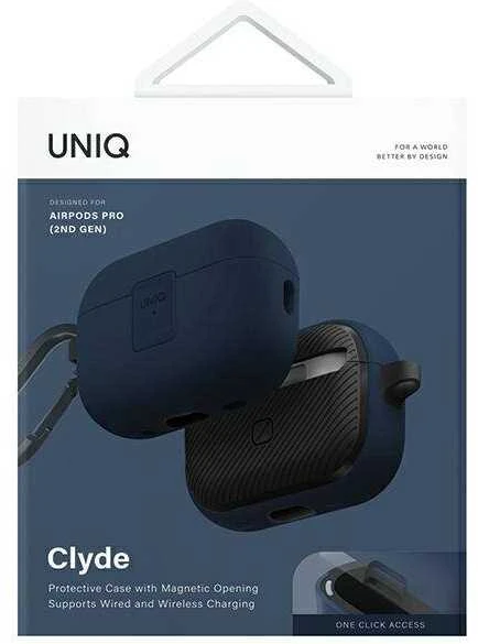 UNIQ Clyde Lock Dėklas AirPods Pro 2 (2022/2023) royal mėlynas-dark pilkos spalvos