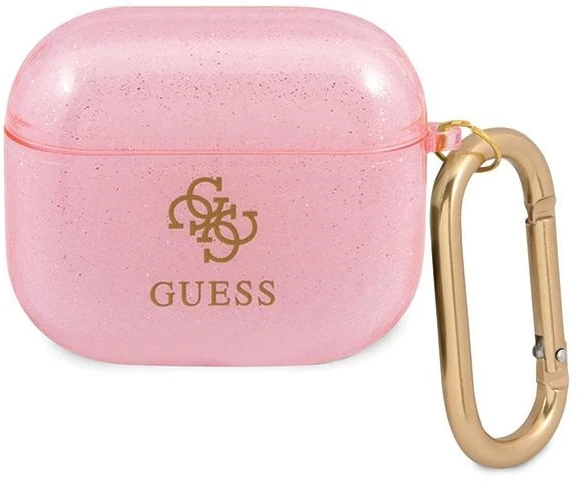 Guess GUA3UCG4GP „AirPods 3“ dėklas, rožinė, „Glitter Collection“