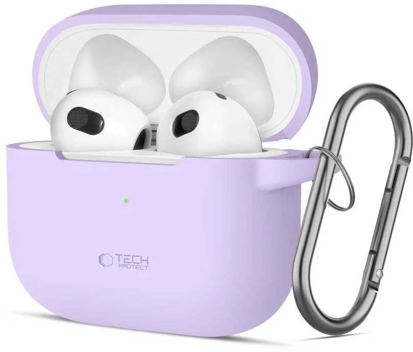 Apple AirPods 3 Tech-Protect silikoninis dėklas ausinėms levandų spalvos