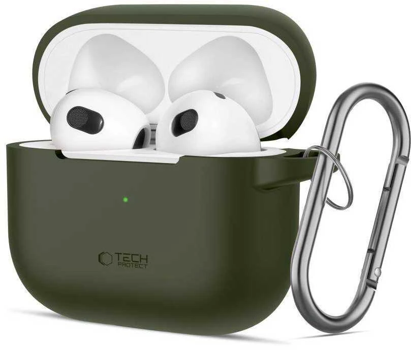Apple AirPods 3 Tech-Protect silikoninis Olive dėklas ausinėms žalios spalvos