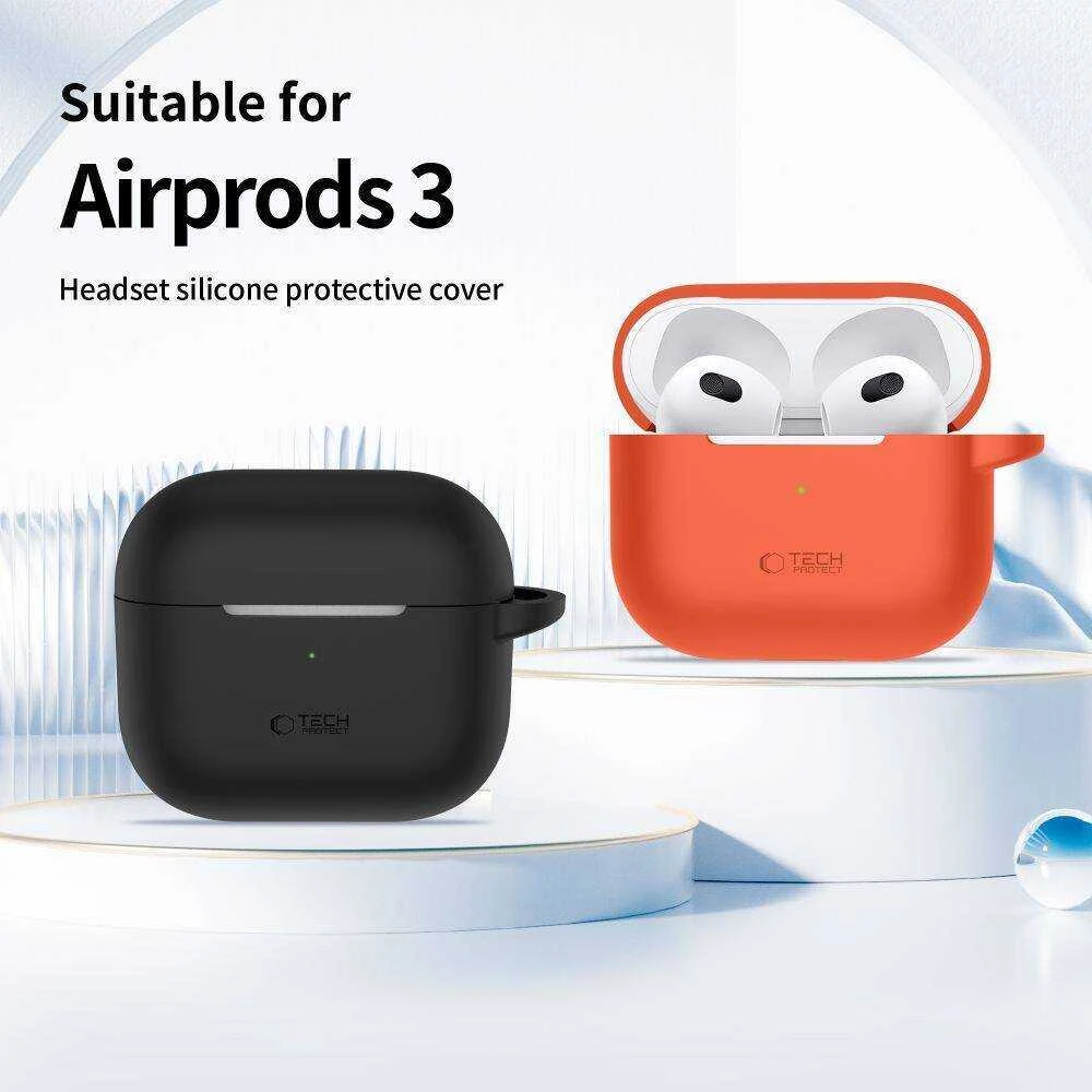 Apple AirPods 3 Tech-Protect silikoninis Crayon dėklas ausinėms pilkos spalvos